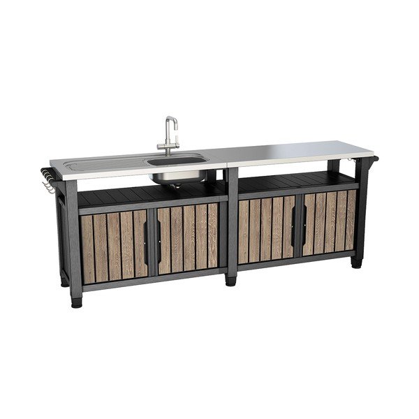 Градинска кухня от декор от ясен 237x52 cm Unity Chef – Keter