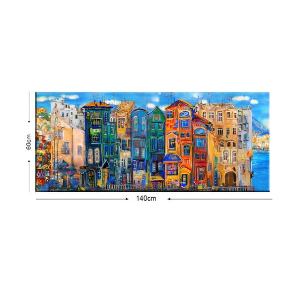 Изображение Цветни къщи, 140 x 60 cm Colourful Houses - Tablo Center-image-1