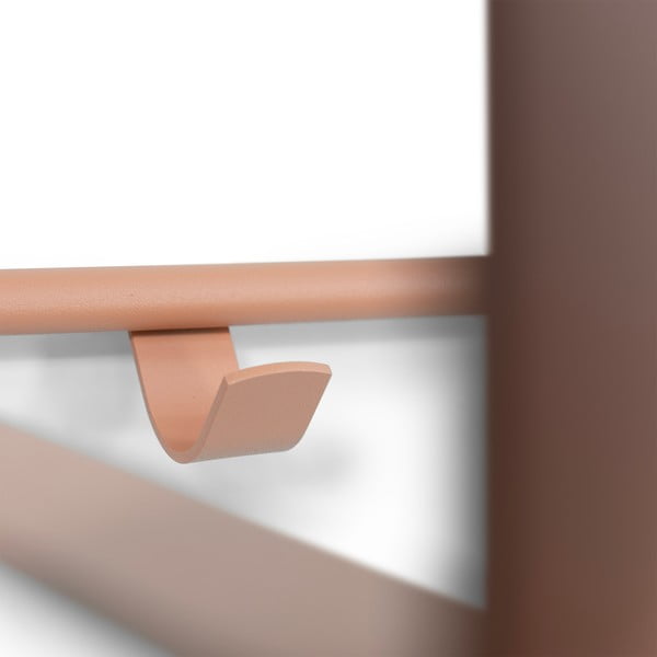 Метална стенна закачалка в цвят сьомга с рафт 100 cm Rex – Spinder Design-image-1