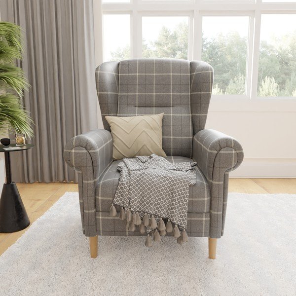 Сиво кресло крило Swan – Ropez-image-1