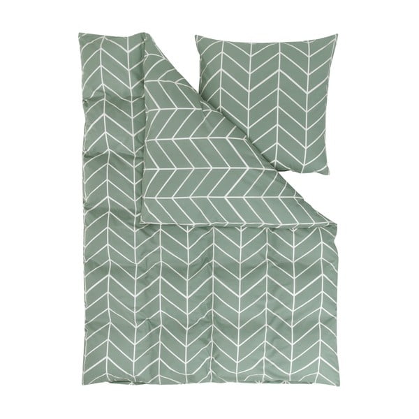 Зелено памучно спално бельо за единично легло by46 , 155 x 220 cm Mirja - Westwing Collection