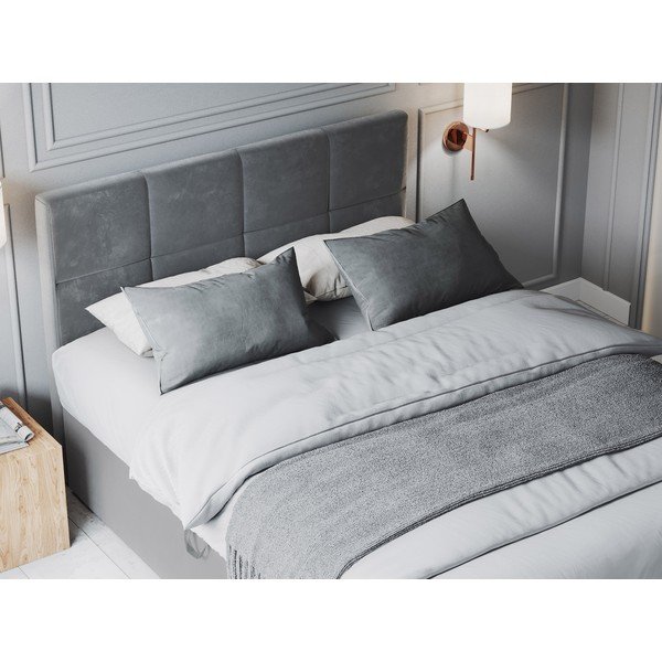 Сиво кадифено двойно легло , 160 x 200 cm Mimicry - Mazzini Beds-image-1