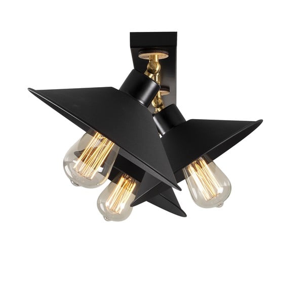 Черно осветително тяло за таван с метален абажур ø 24 cm Berceste – Opviq lights-image-3