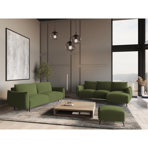 Зелен ъглов диван Malie – Makamii-image-1