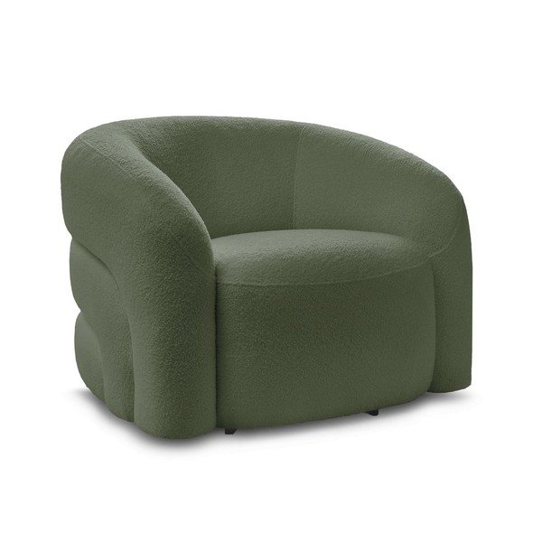 Зелено въртящо се кресло от прежда с примки от букле Elina – Bobochic Paris