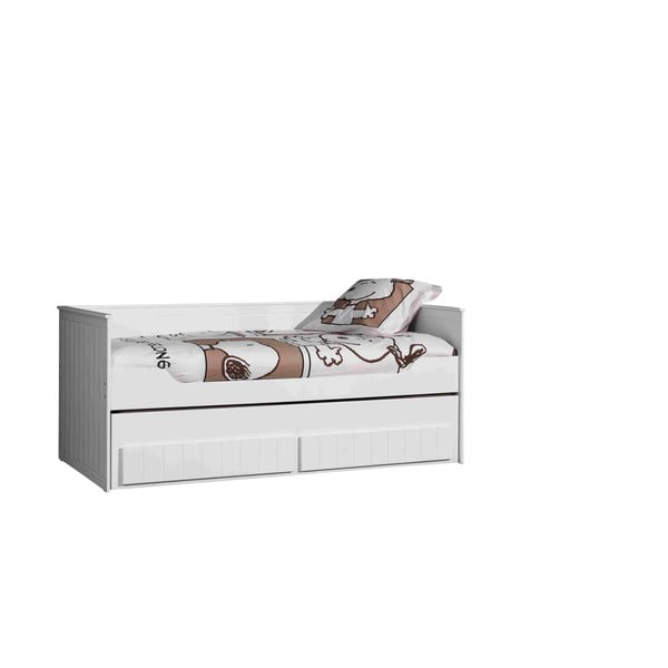 Детско легло от бяла борова дървесина с разтегателно легло и място за съхранение 90x200 cm Robin - Vipack