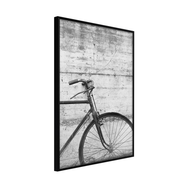 Плакат в рамка , 40 x 60 cm Bicycle Leaning Against the Wall - Artgeist