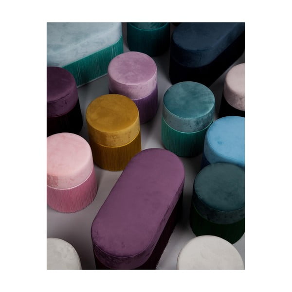 Лилав пуф с кадифена покривка - Velvet Atelier-image-2