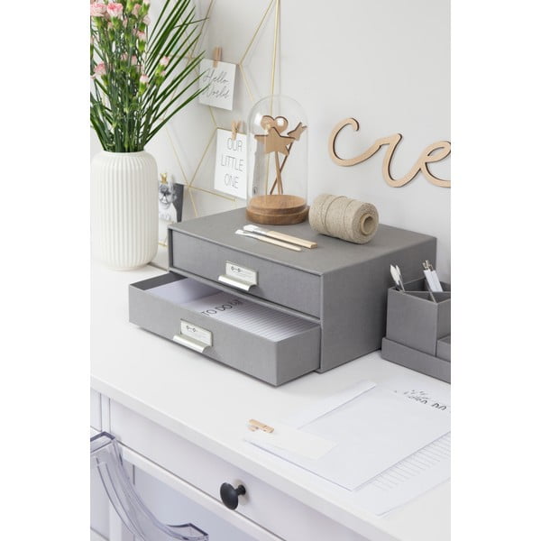 Сиво двуетажно чекмедже за документи , 33 x 22,5 cm Birger - Bigso Box of Sweden-image-2