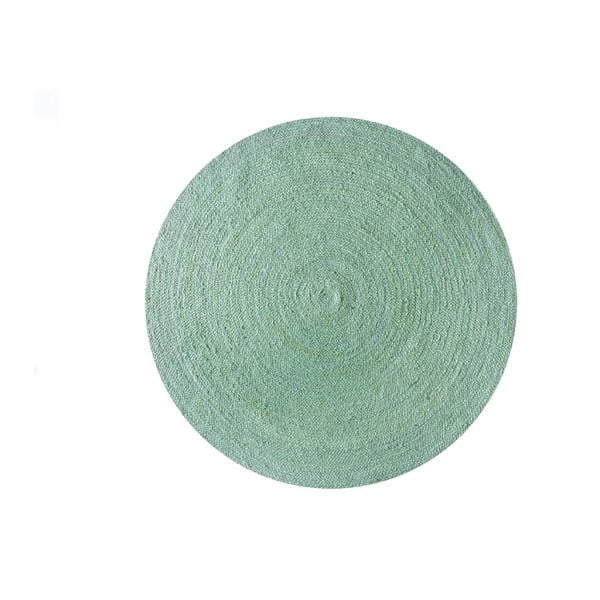 Зелен килим от юта Circle, ⌀ 140 cm - Linen Couture
