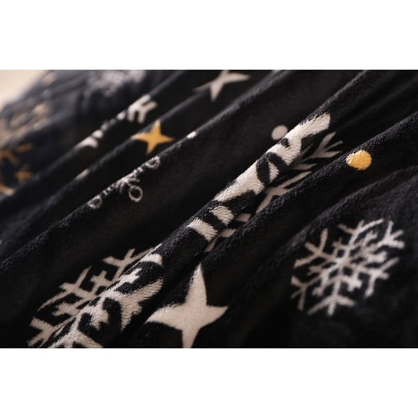 Черно микроплюшено спално бельо за единично легло 140x200 cm - My House-image-4