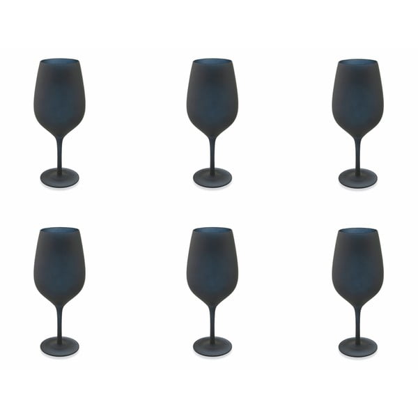 Комплект от 6 чаши от черно стъкло Villa d'Este Naima, 428 ml - Villa d'Este