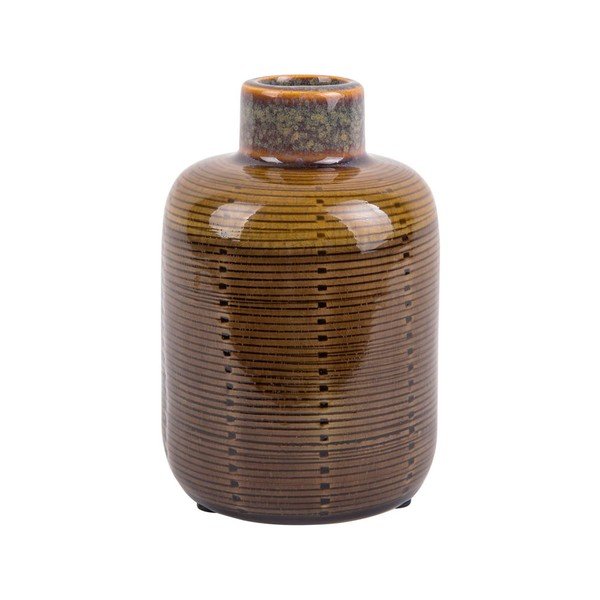 Кафява керамична ваза Бутилка, височина 14 cm - PT LIVING