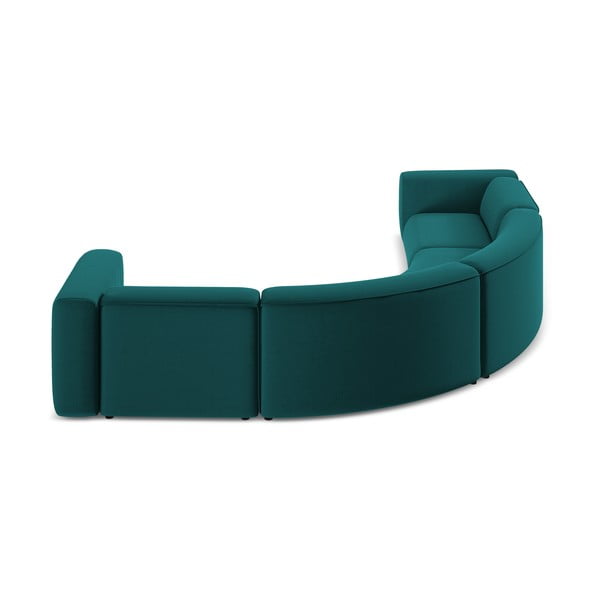 Тюркоазен кадифен ъглов диван Ekahi – Makamii-image-4