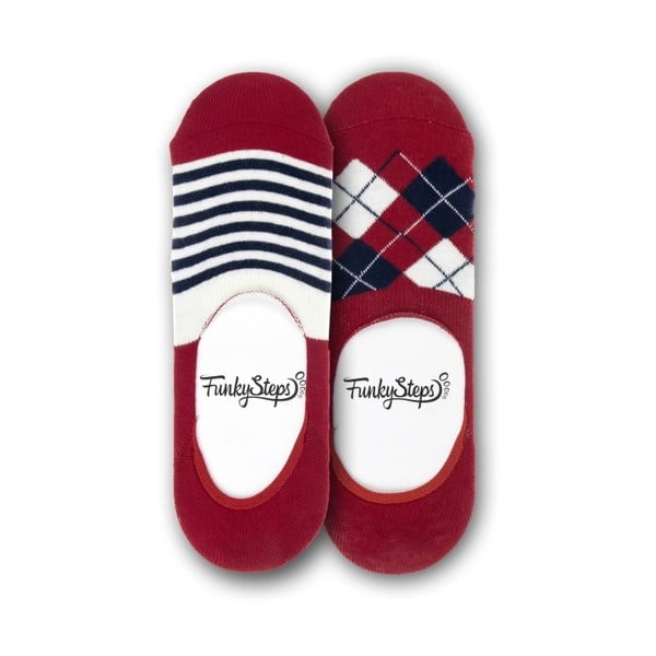 Комплект от 2 чифта ниски чорапи Reds, размер 39 - 45 - Funky Steps