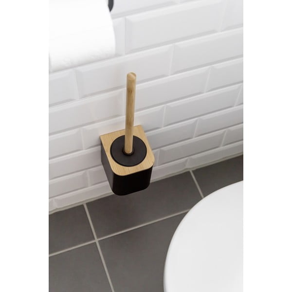 Черна самозадържаща се бамбукова четка за тоалетна Bambusa - Wenko-image-1