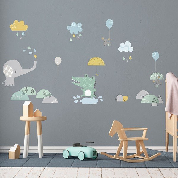 Детски стикери за стена Животни в дъжда - Ambiance-image-3