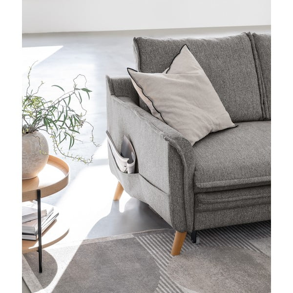 Сив разтегателен ъглов диван (десен ъгъл) Charming Charlie – Miuform-image-4