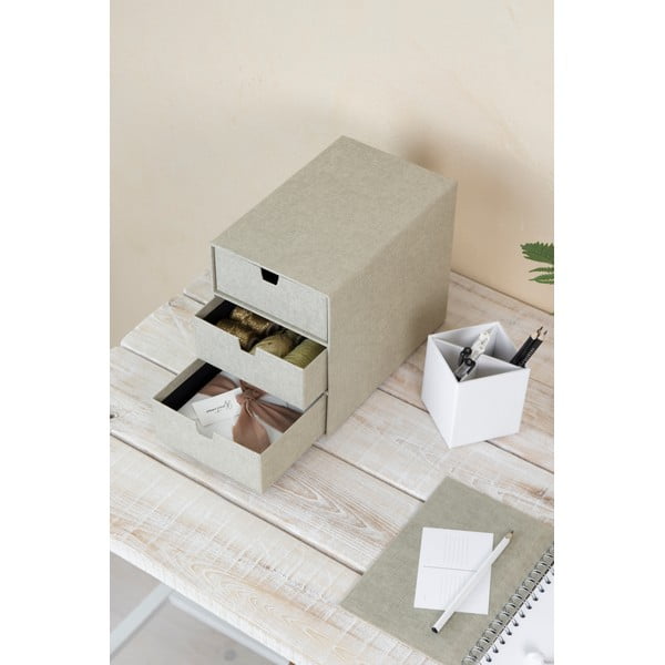 Бежова кутия за чекмеджета с 3 отделения Ingrid - Bigso Box of Sweden-image-3