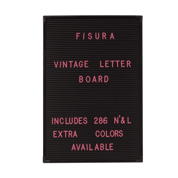 Sada 286 růžových písmen na tabuli Fisura Vintage