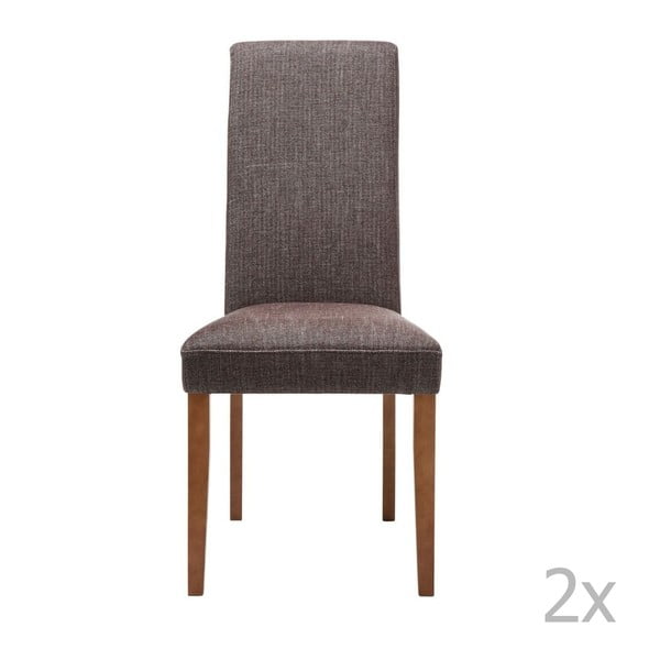 Sada 2 hnědých jídelních židlí s podnožím z bukového dřeva Kare Design Rhytm