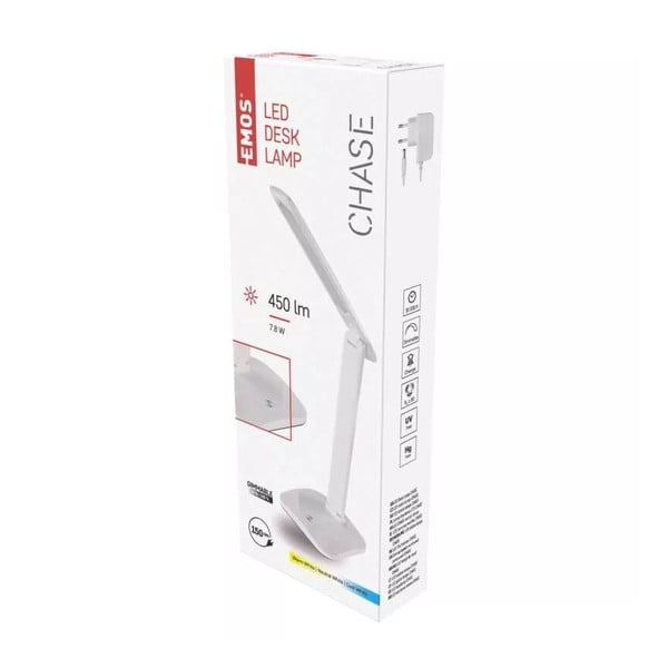 Бяла LED настолна лампа с възможност за димиране (височина 37 cm) Chase - EMOS-image-1