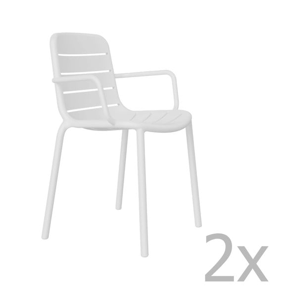 Комплект от 2 бели градински стола Gina - Resol