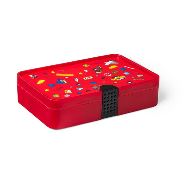 Червена кутия за съхранение с отделения Iconic - LEGO®