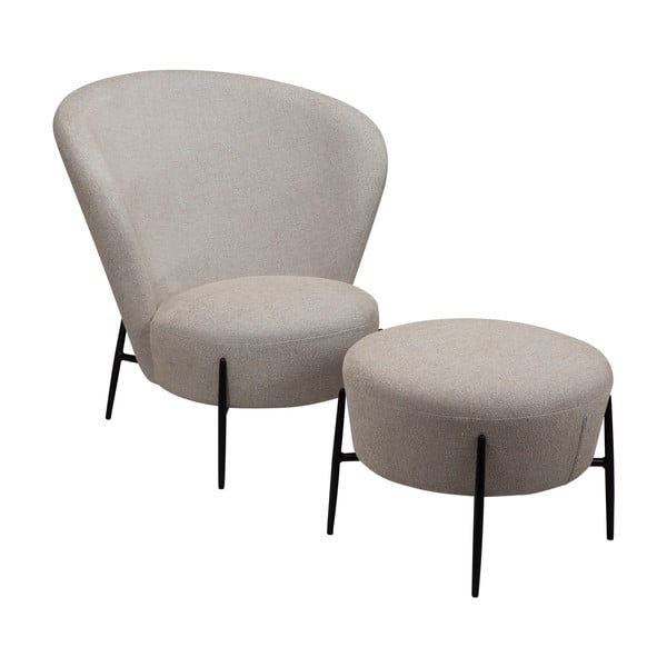 Бежово кресло от плат букле Orbit – DAN-FORM Denmark-image-3