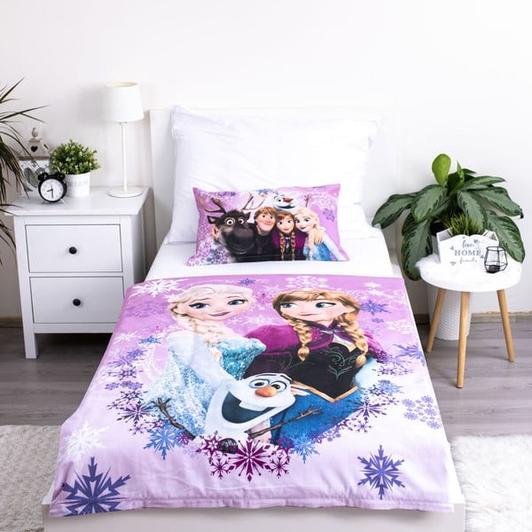 Памучно детско спално бельо 100x135 cm Frozen "Purple" – Jerry Fabrics-image-2
