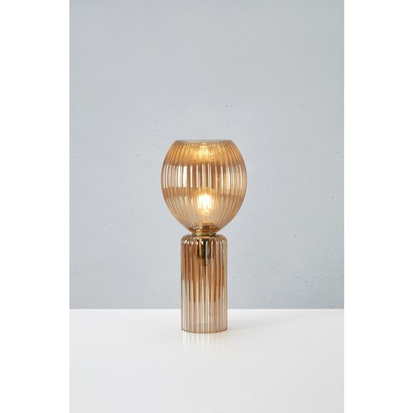 Настолна лампа в кехлибарен цвят със стъклен абажур (височина 40 cm) Toulipa – Markslöjd-image-3