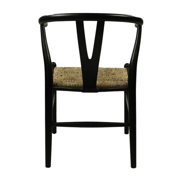 Черен махагонов стол за хранене Wishbone - HSM collection-image-3