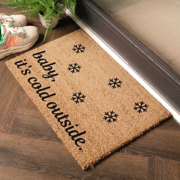 Изтривалка с коледен мотив от кокосови влакна 40x60 cm Baby It's Cold Outside – Artsy Doormats-image-1