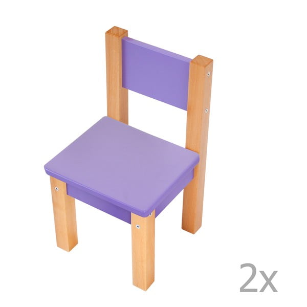 Sada 2 fialových dětských židliček Mobi furniture Mario