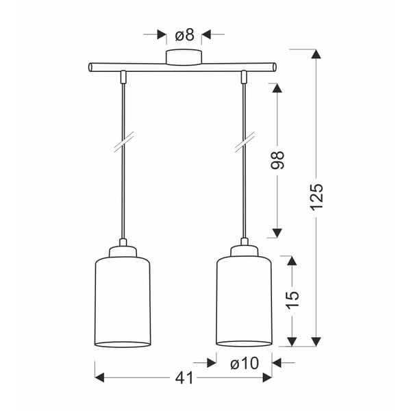 Черна висяща лампа със стъклен абажур ø 10 cm Aspra - Candellux Lighting-image-2
