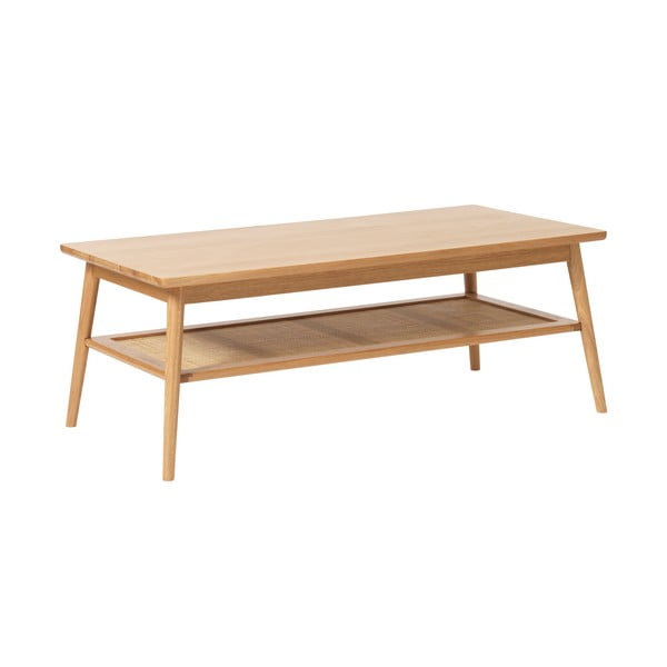 Масичка за кафе с дъбов плот в естествен цвят 60x120 cm Barrali – Unique Furniture-image-1