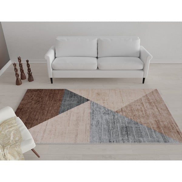 Кафяв и бежов килим, който може да се мие, 80x50 cm - Vitaus-image-1