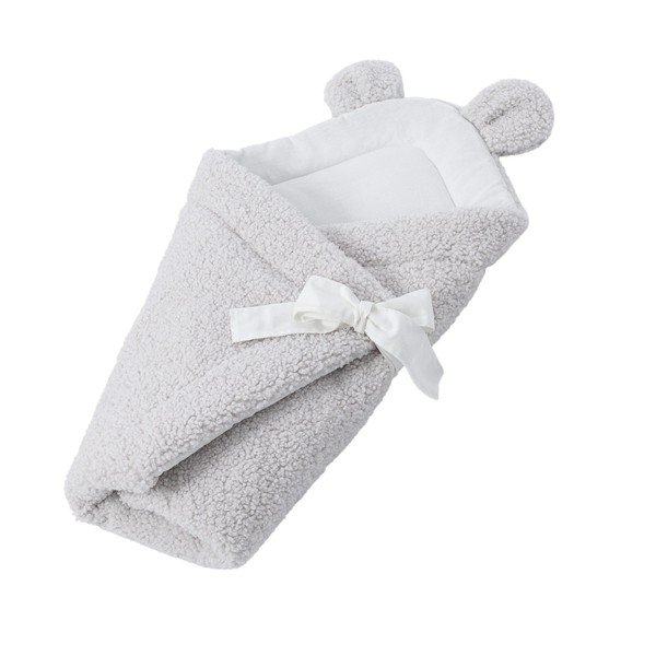 Бебешко одеяло от шерпа в цвят слонова кост 35x65 cm – Meowbaby-image-1