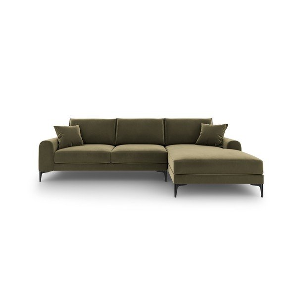 Ъглов диван от зелено кадифе , десен ъгъл Madara - Mazzini Sofas-image-2