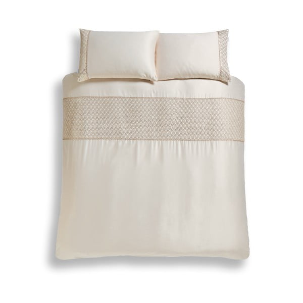 Бежово двойно  спално бельо от микросатен 200x200 cm Deco Sequin – Catherine Lansfield-image-2