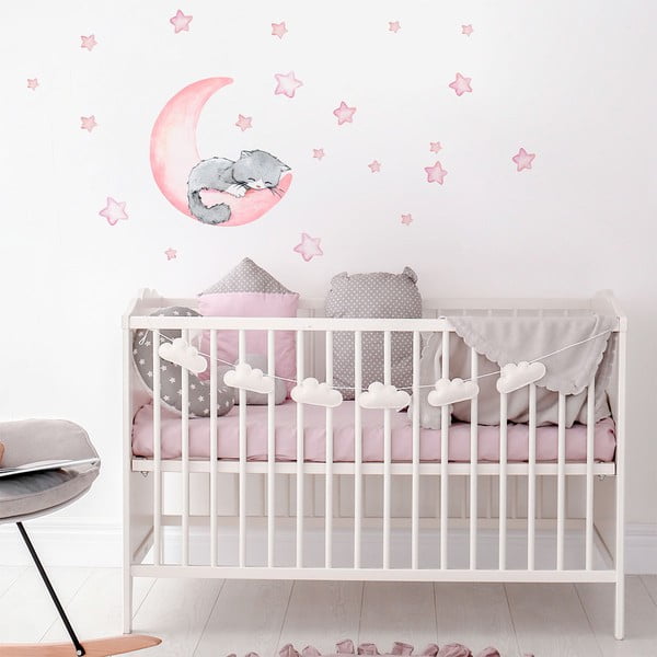 Розови детски стикери за стена Magic Cat - Ambiance-image-1