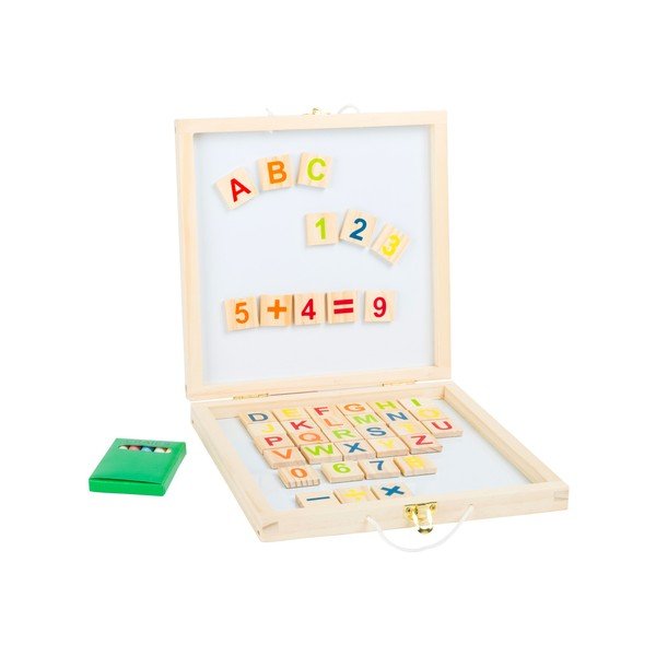 Дървена кутия с тебешир и магнитна дъска Letters&Numbers - Legler-image-2