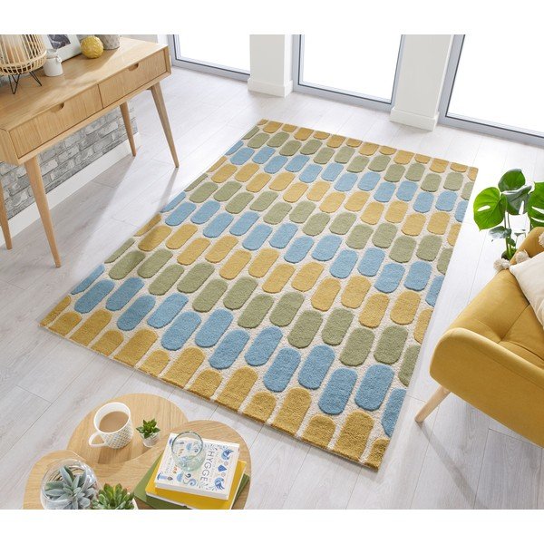 Жълто-зелен вълнен килим , 160 x 230 cm Fossil - Flair Rugs-image-4