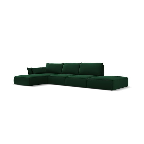 Тъмнозелен кадифен ъглов диван (ляв ъгъл) Vanda – Mazzini Sofas-image-2