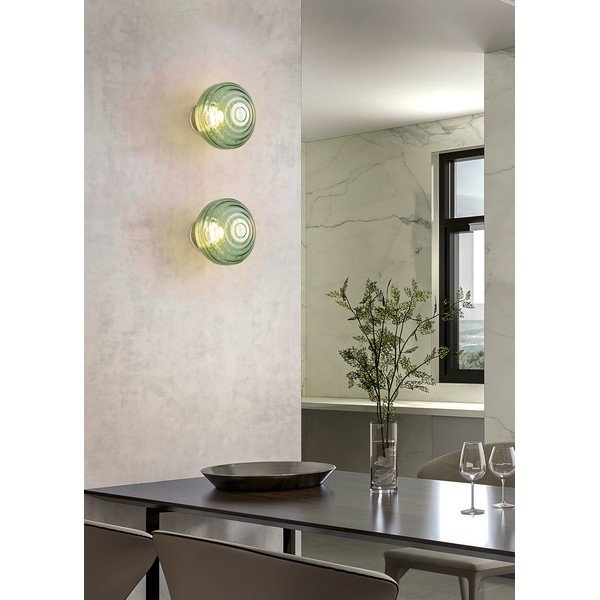 Зелена стъклена LED стенна лампа с USB ø 15,5 cm Earl – Reality-image-1