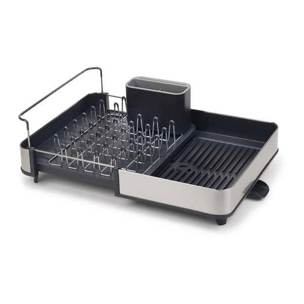 Тъмносива регулируема тавичка за оттичане от неръждаема стомана 36x32 cm Extend Steel – Joseph Joseph