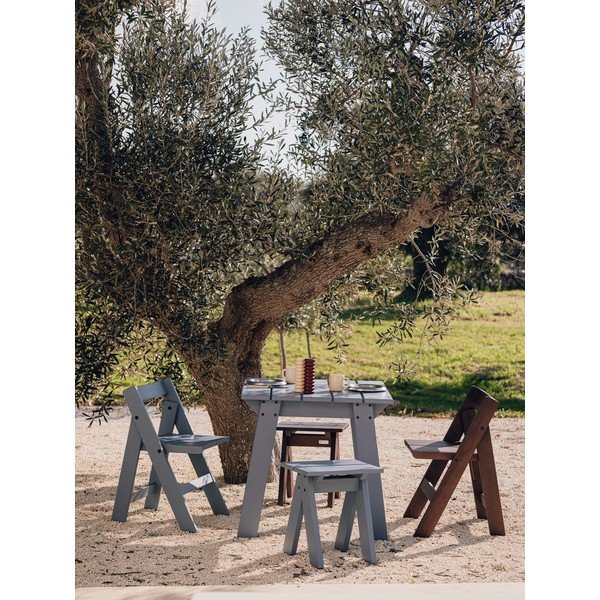 Син градински стол от масивно дърво Navo – noo.ma-image-4