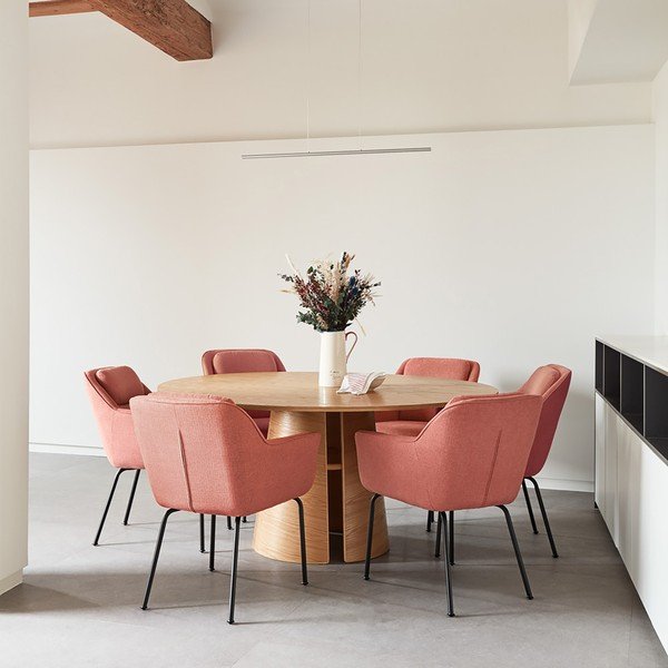 Кръгла трапезна маса от декор от ясен ø 157 cm Cep – Teulat-image-1