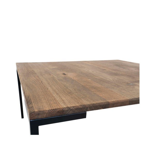 Černý konferenční stolek s tmavou deskou z dubového dřeva House Nordic Lugano, 90 x 90 cm-image-2