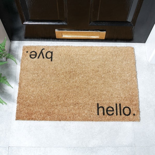 Изтривалка от кокосови влакна 40x60 cm Hello, Bye – Artsy Doormats-image-2